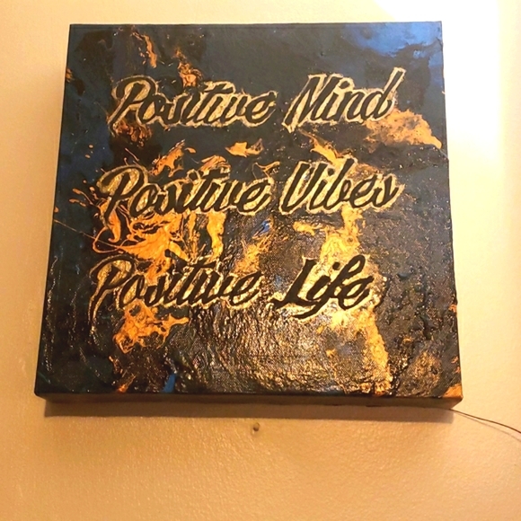 Wall Art ⭐ Art Deco Positive Thoughts, Mind, Vibes - Picture 1 of 3
